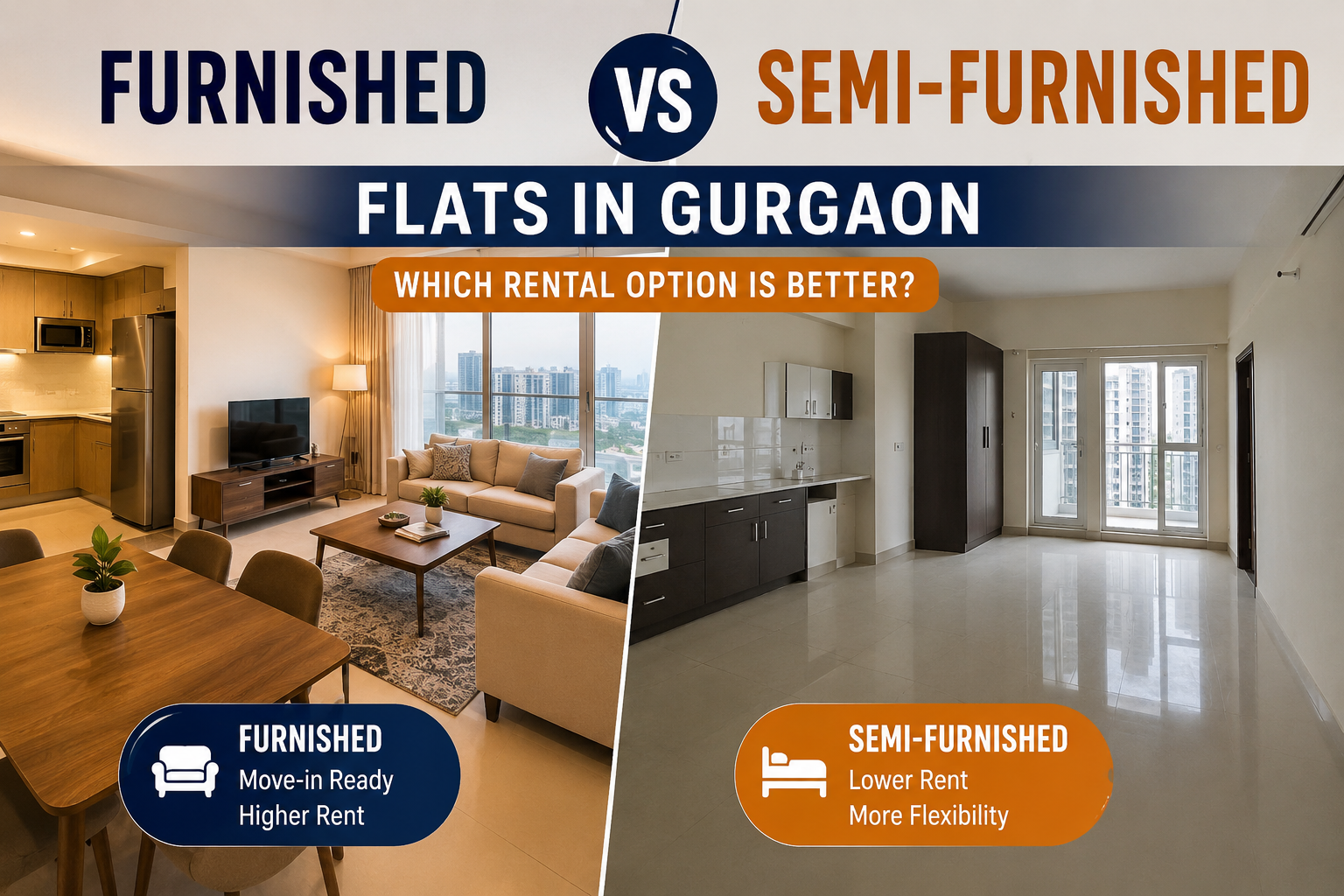 Furnished vs Semi-Furnished Flats in Gurgaon: Which Rental Option is Better in 2026?