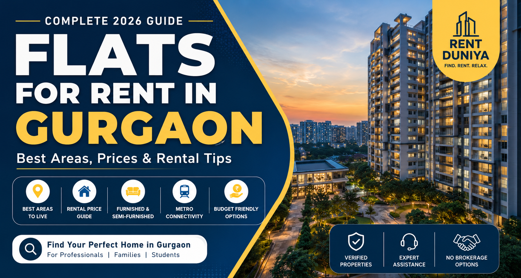 Flats for Rent in Gurgaon – Best Areas, Prices & Rental Guide 2026
